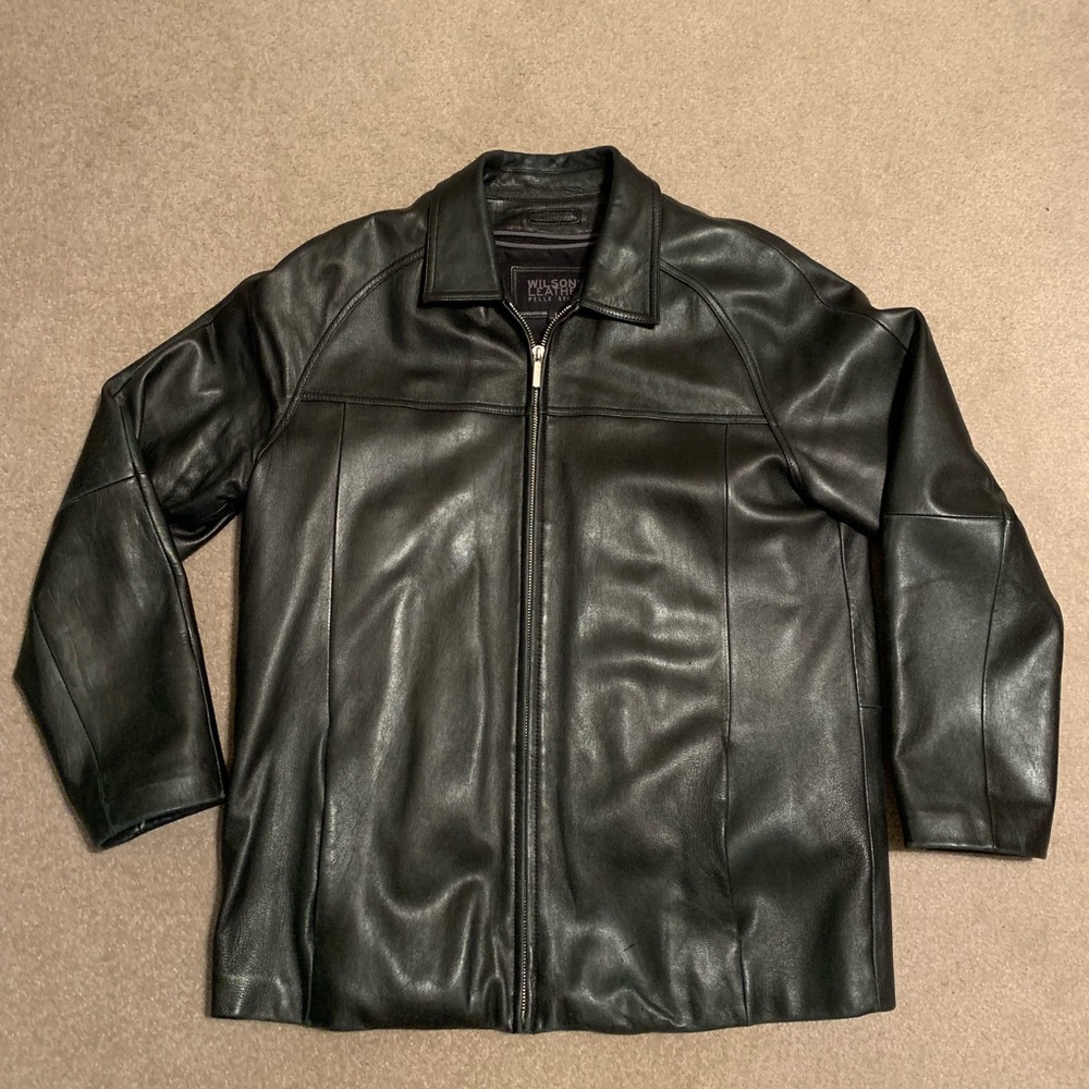 Wilson’s oversized vintage leather jacket bomber